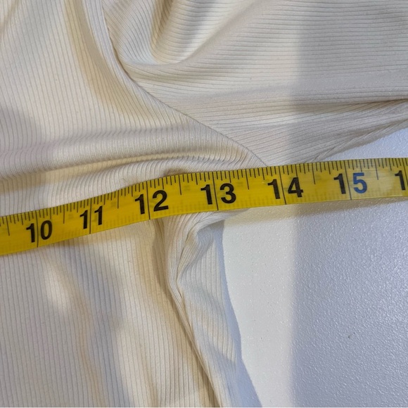 🧁zara cream ribbed long sleeve mock neck top basic minimalist fall layering y2k - Picture 4 of 5
